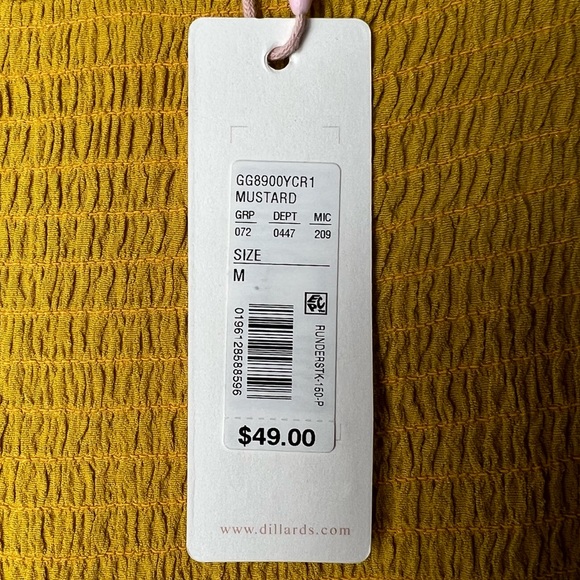 GB Girls Mustard Yellow Long Sleeve Dress Size Medium - Picture 10 of 12